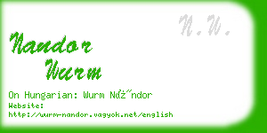 nandor wurm business card